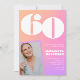 Invitations rose 60e anniversaire pour sa Retro Ph