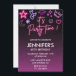 Invitations rose 60e anniversaire pour son Neon mo<br><div class="desc">Invitations rose 60e anniversaire pour son Neon Lumière moderne</div>
