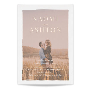 Invitations rose Gold et Photo Mariage Foil