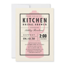 Invitations roses de douche de cuisine de