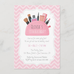 Invitations roses de fête d'anniversaire de filles