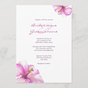 Invitations roses de mariage de ketmie d'aquarelle