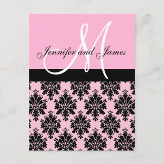 Invitations roses de mariage de monogramme de