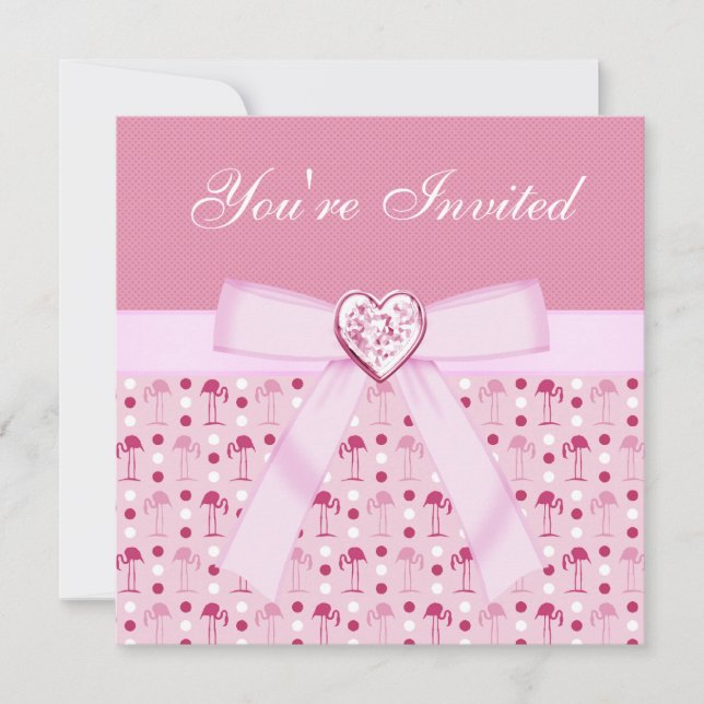 Invitations roses de partie de Flamants roses du (Devant)