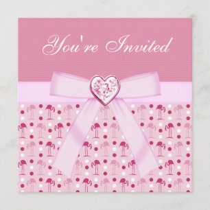 Invitations roses de partie de Flamants roses du