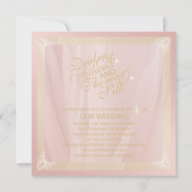 Invitations roses Gold et Blush (Dos)