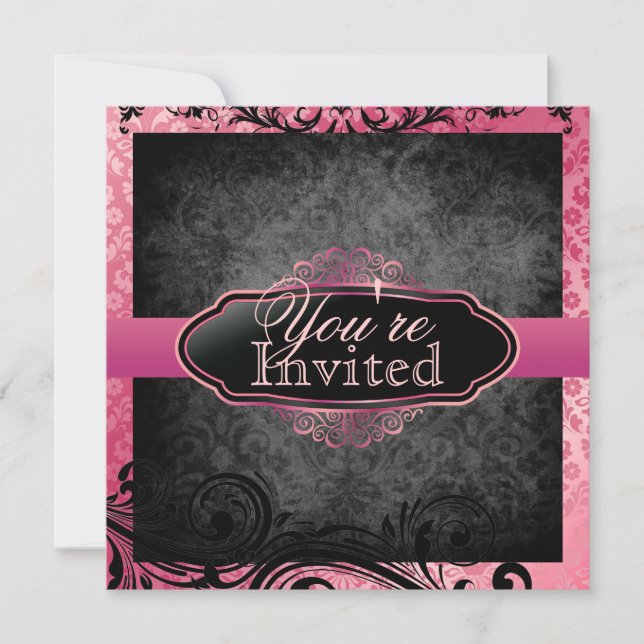 Invitations roses vintages succulentes (Devant)