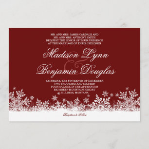 Invitations rouges de mariage de vacances de