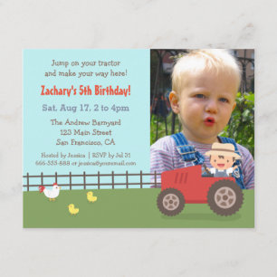 Invitations rouges de photo de fête d'anniversaire