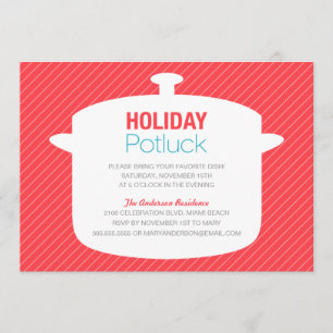 INVITATIONS ROUGES DES VACANCES POTLUCK DU POT