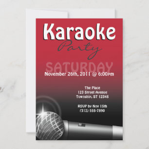 Invitations rouges du parti Karaoke