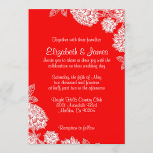 Invitations rouges élégantes de mariage