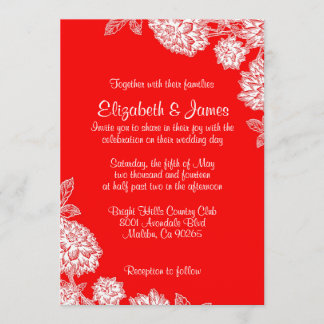 Invitations rouges élégantes de mariage