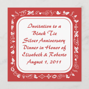 Invitations rouges et blanches de pays démodé