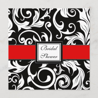 Invitations rouges et noires de Fête de la mariée