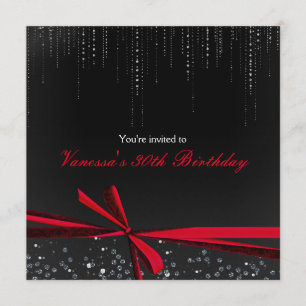 Invitations rouges noires de partie de fausses