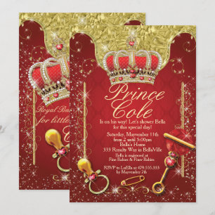 Invitations royales de douche de prince bébé