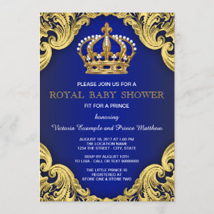 Invitations royales de prince baby shower