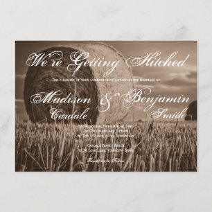 Invitations rurales rustiques de mariage de balle