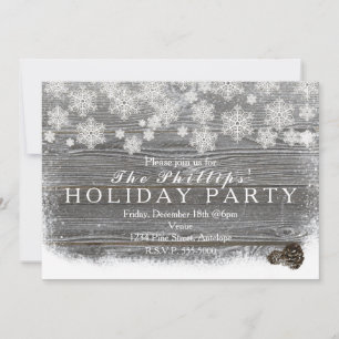Invitations Russe Snowflakes & Pinecones d'hiver