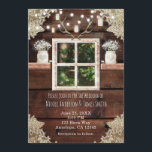 Invitations Rustic Barn Window Tree & Mason Jar<br><div class="desc">Invitations Rustic Barn Window Tree & Mason Jar Invitations. Personnaliser pour tout événement.</div>