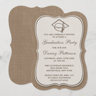 Invitations Rustic Burlap Graduation Party