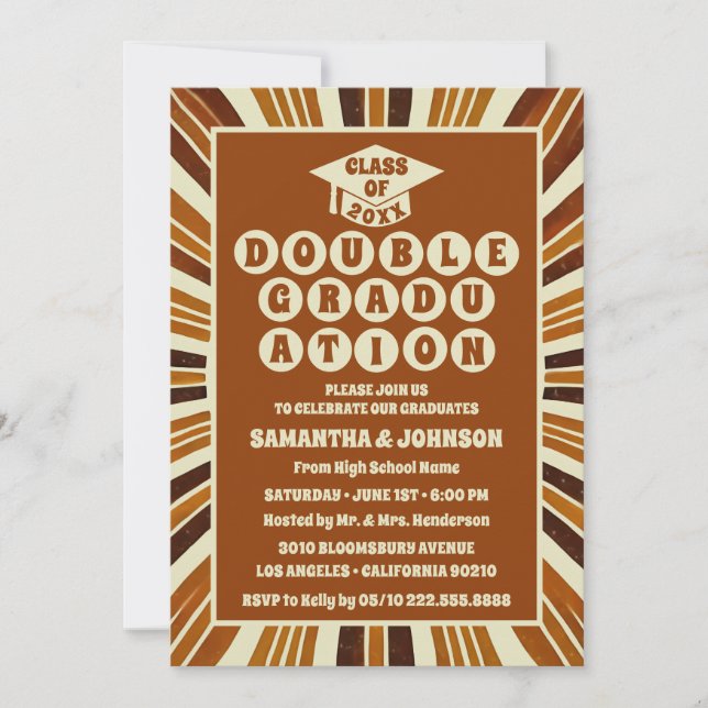 Invitations Rustic Chic Double Graduation Party (Devant)