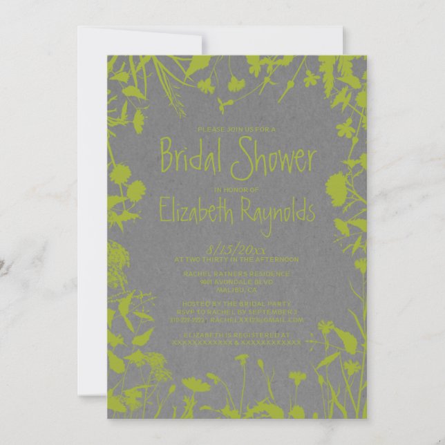 Invitations Rustic Garden Bridal Show (Devant)