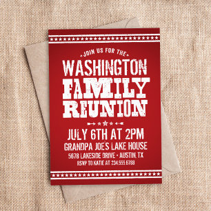 Invitations Rustic Red Family Reunion