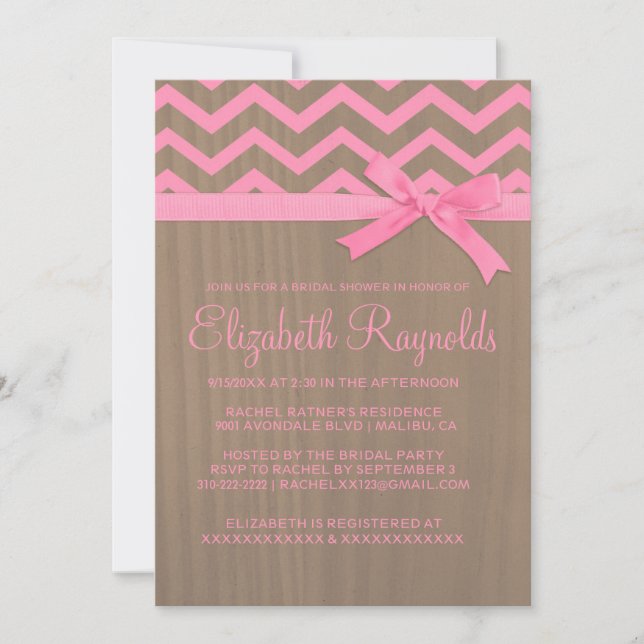 Invitations Rustique Chevron Zigzag (Devant)