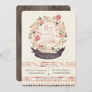 Invitations Rustique Floral Fête des mariées Party