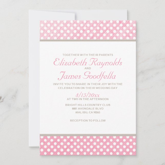 Invitations Rustique Polka Dot Wedding (Devant)