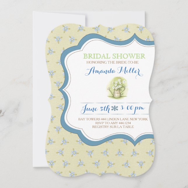 Invitations Rustique Spring Daisy Bridal Showback (Devant)