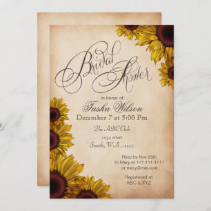 Invitations Rustique Sunflowers Bridal Show