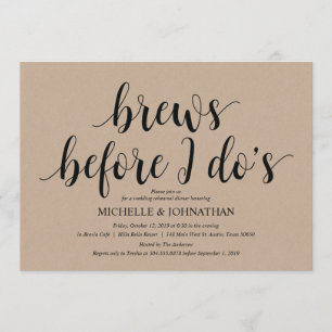 Invitations rustiques de dîner de répétition de