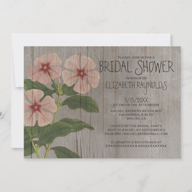Invitations Rustiques de douche nuptiale (Devant)