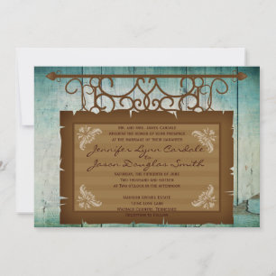 Invitations rustiques de mariage campagnard de