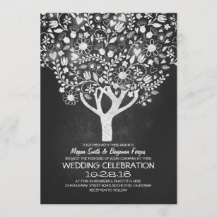 invitations rustiques de mariage d'arbre de