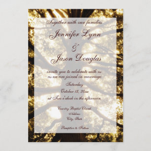 Invitations rustiques de mariage de chêne de pays