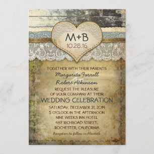 invitations rustiques de mariage de pays