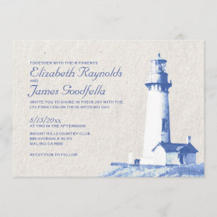 Invitations rustiques de mariage de phare