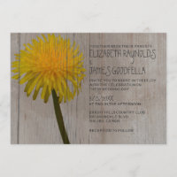 Invitations rustiques de mariage de pissenlit