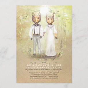 Invitations rustiques de mariage de région boisée