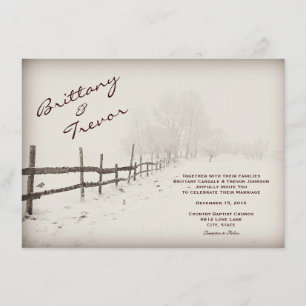 Invitations rustiques de mariage d'hiver de