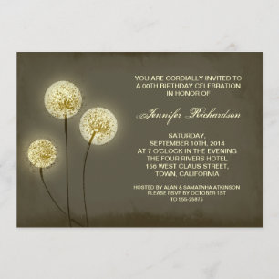 invitations rustiques modernes de pissenlits