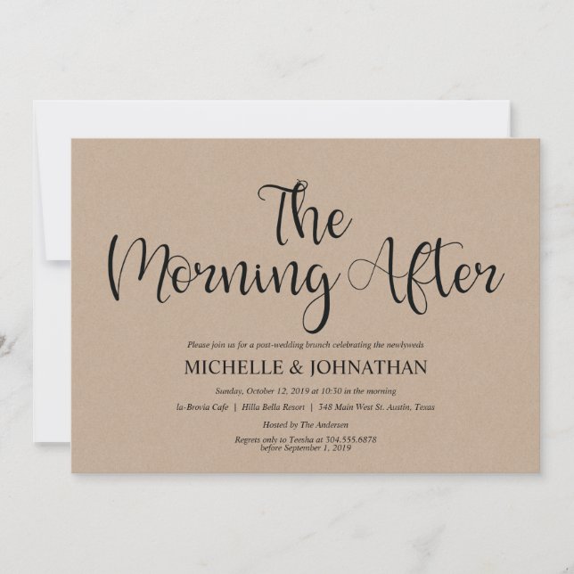Invitations rustiques parfaits de brunch de (Devant)
