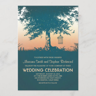 Invitations rustiques vintages de mariage d'arbre