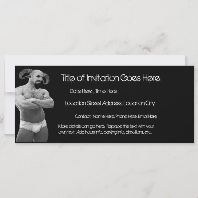 Invitations Satyr in Briefs II (2 côtés) (Devant)
