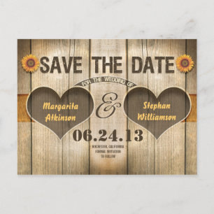 invitations "sauvegarder la date" en bois et tourn