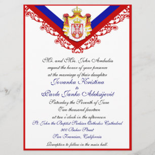 Invitations serbes faites sur commande de mariage